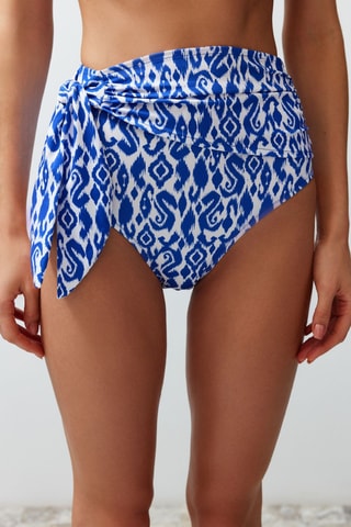 Culotte taille haute - Bleu et blanc