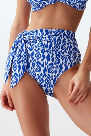 Culotte taille haute - Bleu et blanc