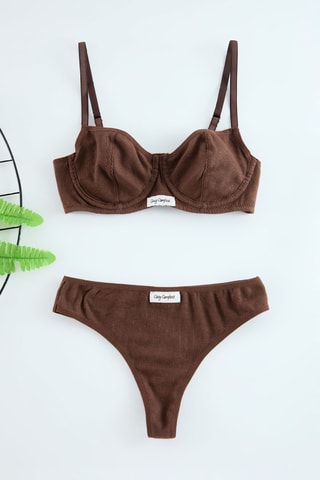 Soutien e cueca - Castanho