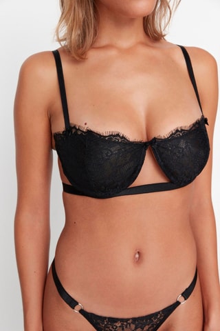 Soutien-gorge et string - Noir