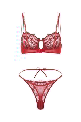 Soutien-gorge et string - Rouge