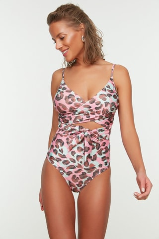 Maillot 1 pièce - Rose et marron