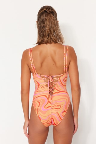 Maillot 1 pièce - Orange et rouge
