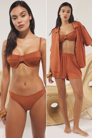 Maillot 2 pièces - Marron