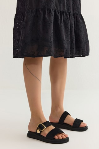 Mules com plataforma - Preto