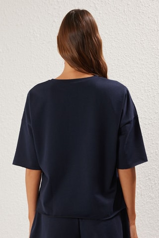 T-shirt oversize e calções - Azul-marinho