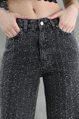 Calças de ganga wide legs - Preto