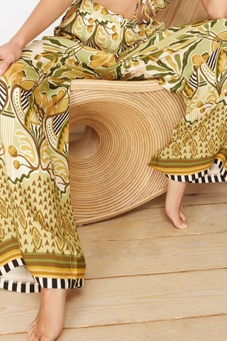 Crop top e calças - Verde e amarelo