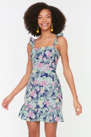 Vestido estilo patinadora - Azul-marinho