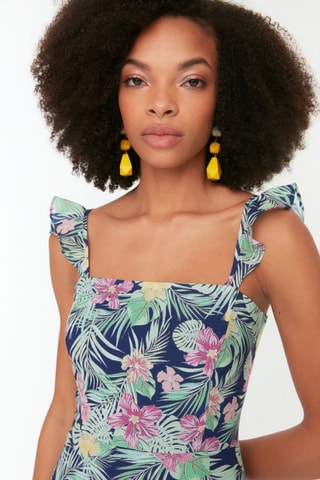 Vestido estilo patinadora - Azul-marinho
