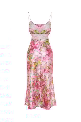 Vestido midi - Branco e rosa