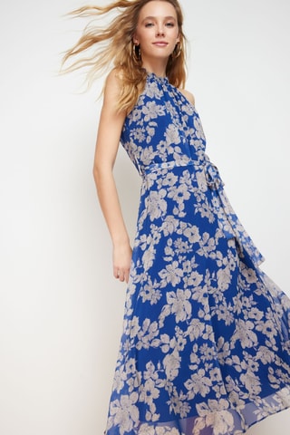 Vestido comprido - Azul-marinho