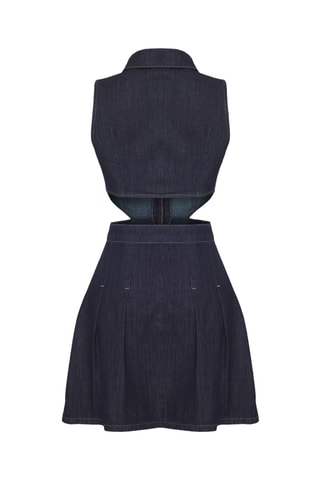 Vestido-camisa de ganga - Azul