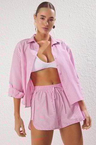 Camisa e calções - Branco e rosa