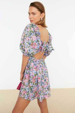 Vestido estilo patinadora - Branco e rosa