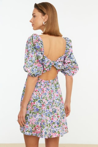Vestido estilo patinadora - Branco e rosa