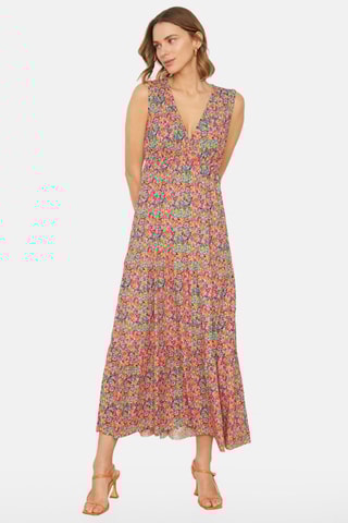 Vestido comprido - Rosa e laranja