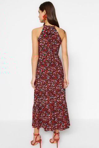 Vestido comprido - Vermelho e preto