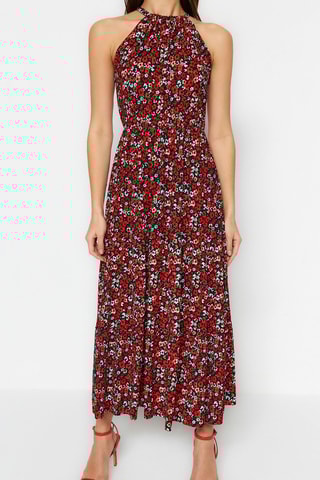 Vestido comprido - Vermelho e preto