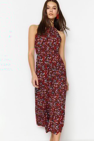Vestido comprido - Vermelho e preto