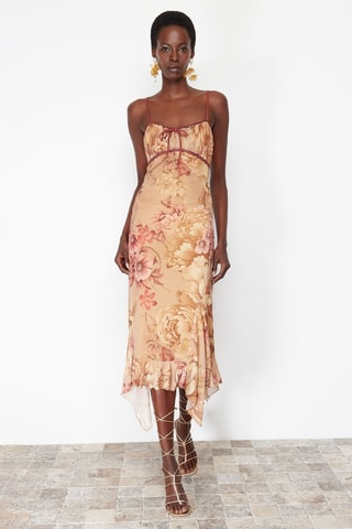 Vestido midi - Bege