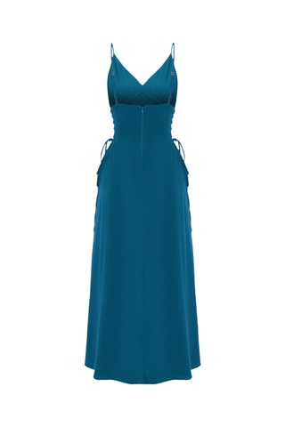 Vestido comprido - Azul-petróleo
