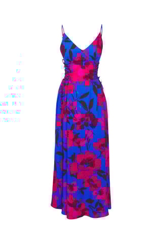 Vestido comprido - Rosa e azul