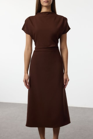 Vestido midi - Castanho