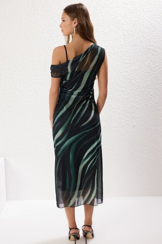 Vestido midi - Preto e verde
