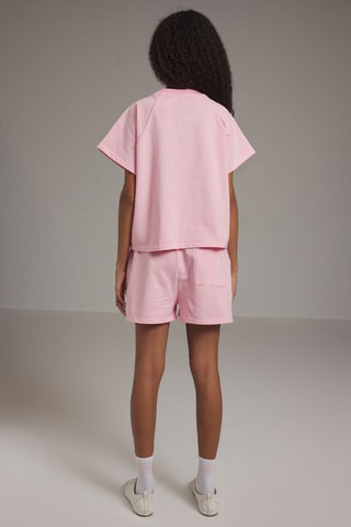 T-shirt oversize e calções - Rosa