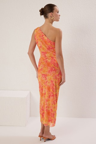Vestido assimétrico - Laranja