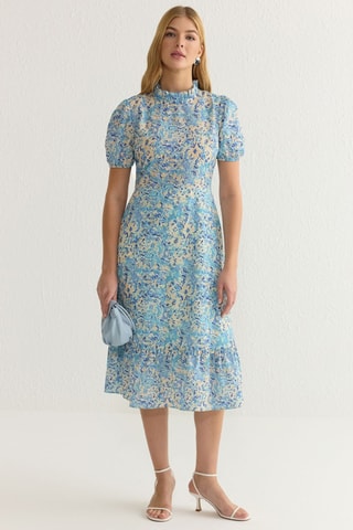 Vestido midi - Azul-claro