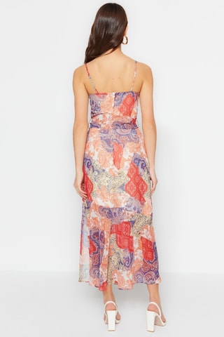 Vestido comprido - Vermelho e azul