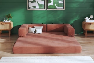 Canapé convertible Smart - Marron - 2 places - En tissu velours