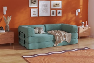 Canapé convertible Smart - Vert - 2 places - En tissu velours