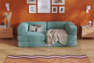 Canapé convertible Smart - Vert - 2 places - En tissu velours