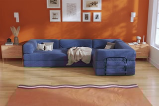 Canapé d'angle droit convertible Smart - Bleu marine - 4 places - En tissu velours