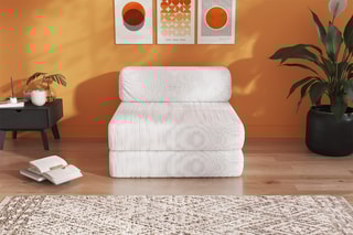 Chauffeuse convertible Smart - Blanc - 1 place - En tissu velours