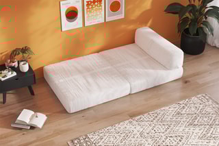 Chauffeuse convertible Smart - Blanc - 1 place - En tissu velours