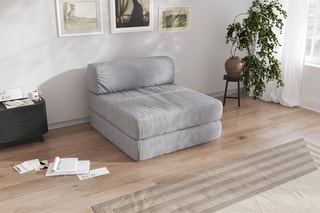 Chauffeuse convertible Smart - Gris - 1 place - En tissu velours