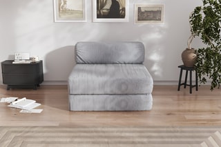Chauffeuse convertible Smart - Gris - 1 place - En tissu velours