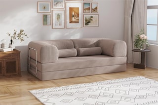 Canapé convertible Smart - Gris clair - 2 places - Tissu velours