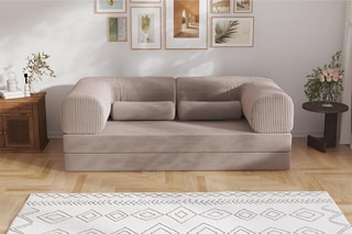 Canapé convertible Smart - Gris clair - 2 places - Tissu velours