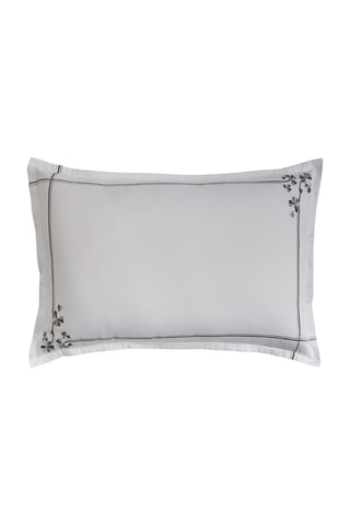Fronha em cetim de algodão 120 fios/cm² Clover - Branco e cinzento