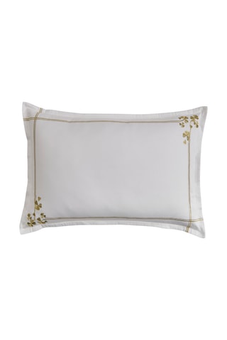 Fronha em cetim de algodão 120 fios/cm² Clover - Branco e dourado