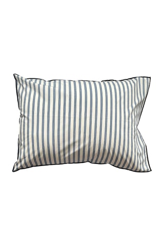 Conjunto de edredão em percal de algodão 80 fios/cm² - Branco e azul