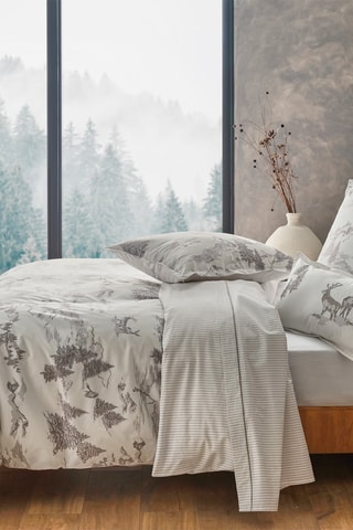 Conjunto de edredão em percal de algodão 80 fios/cm² Winter - Branco