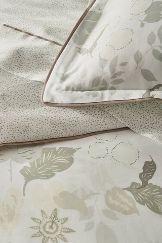 Conjunto de edredão em cetim de algodão 120 fios/cm² Rae - Branco e verde