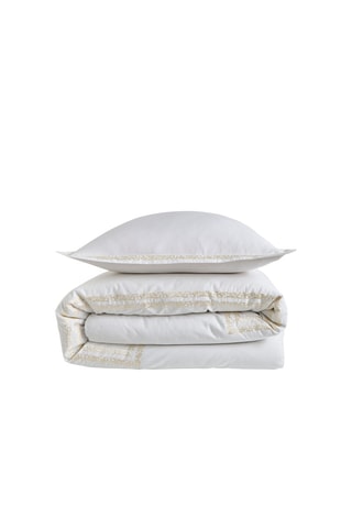Conjunto de edredão em cetim de algodão 120 fios/cm² Dallas - Branco