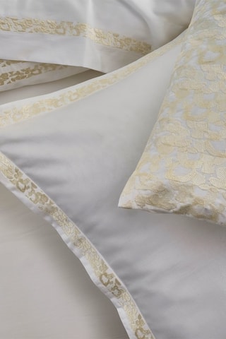 Conjunto de edredão em cetim de algodão 120 fios/cm² Dallas - Branco